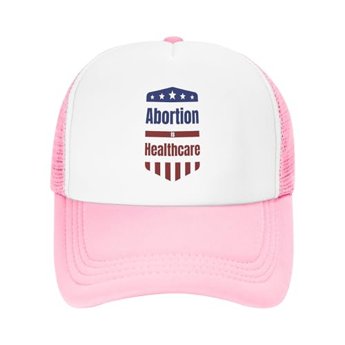 Abortion is Healthcare Trucker Hat Pro Choice Womens Rights Baseball Cap Mesh Back Adjustable Hats for Kids - Pink
