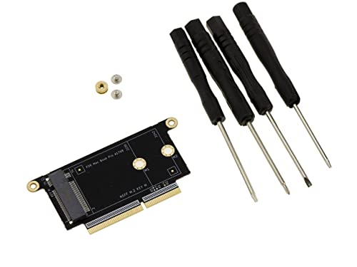 KALEA-INFORMATIQUE M2 NVMe M Key adapter to replace the 22+34 point SSD in a 2016 or 2017 MACBOOK PRO A1708. Includes tools