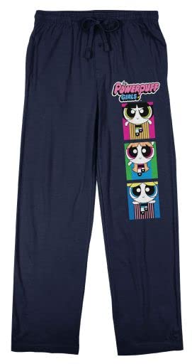 Powerpuff Girls Blossom Bubbles and Buttercup Men's Navy Graphic Sleep Pants