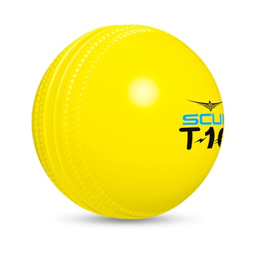 Image of SCUD T10 PVC Wind Ball for Practice | Indoor & Outdoor Soft Training Cricket Ball for Coaching & Daily Practice | Lightweight 80-85 g Durable PVC Construction (Pack of 3pc Balls, Neon Yellow)