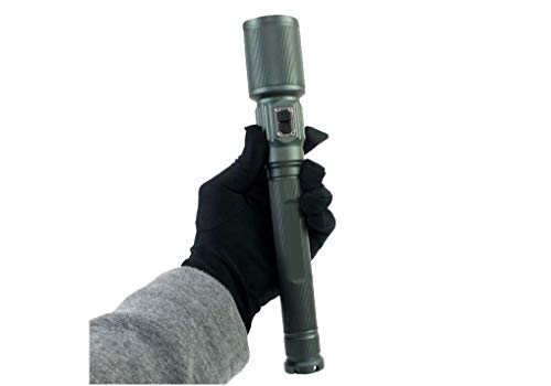 CursOnline® Linterna LED CREE XML-T6 U2 súper blanca y potente profesional con zoom eléctrico cargador magnético, 2 baterías recargables mod. 18650 de 4,2 V y maletín de transporte de metal Cover