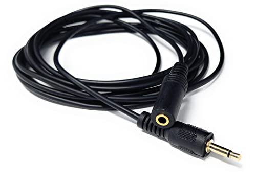 DRUT 3m 3.5mm Mono Jack to 3.5mm Socket Extension Cable Gold Connectors, Male Plug to Female Socket 10ft, Black - Image 4