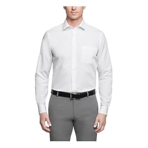 Van Heusen Mens Dress Shirt Regular Fit Poplin Solid