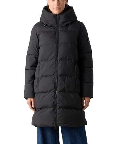 ECOALF Abrigo Largo Acolchado de Invierno con Capucha, Negro, Estilo Parka (FR/ES, Letras, M, Regular, Regular, Negro)