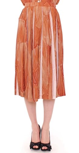 Jupe mi-longue marron orange Licia Florio, la jupe midi fluide sous le genou