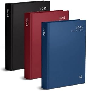 Primes DIY 2023 A4 Week to View Classic Appointment Diary Office Diary Organiser Planner Hardback Case bound Diaries (Blue)