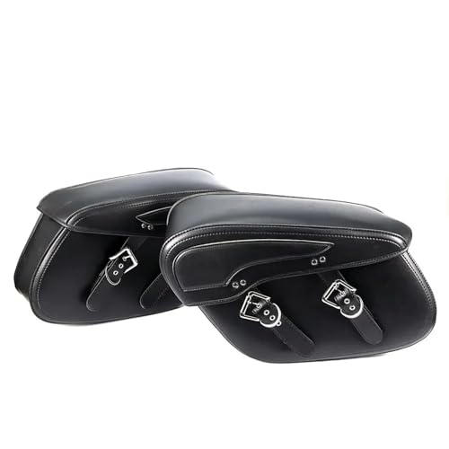 オートバシートバッグ 2個ユニバーサルオートバイサドルバッグ43x15x26cm大容量合成皮革防水リアサイドバッグ収納荷物 バイク用 シートバッグ