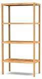 Purbambo 4 Tier Bamboo Shelf, Freestanding Book Shelf Bookcase Storage Rack for Bathroom Kitchen Living Room