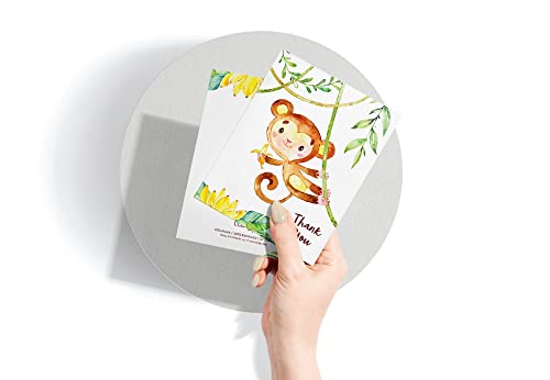 Image of Twigs Paper Baby Shower Thank You Cards, 12 Jungle Animal Note Cards