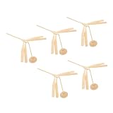 NULYLU 5 Piezas de Libélulas de Bambú Hechas a Mano, Adornos Creativos para Mesa, Juguetes DIY y Artesanías Decorativas de Bambú