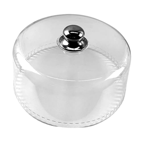Cubre alimentos redondo de 30 cm transparente con mango superior para platos 4