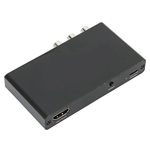 Conversor RCa Para HDMI, Adaptador AV E HDMI Para HDMI 3 Em 1 Saída, 1 Porta RCa E 2 Portas HDMI Sel