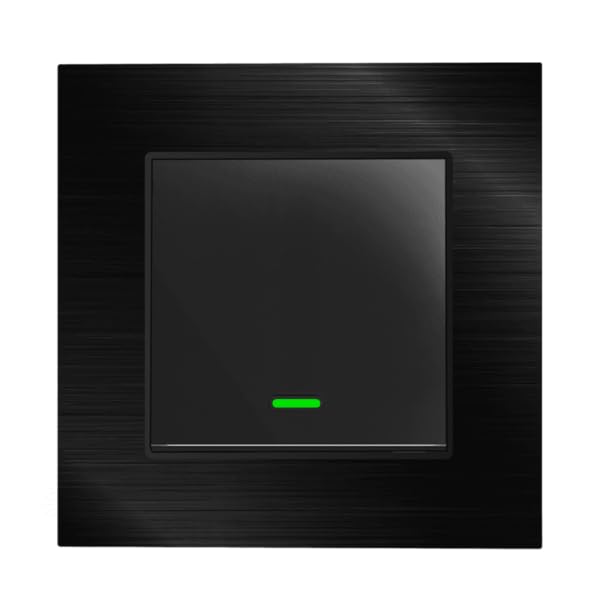 UniHoms WiFi Push Button Wall Switch - 1/2/3 Gang Switch, No Neutral Wire Needed, Works with Amazon Alexa, Google Home Assistant and Siri (1 Gang, Black)