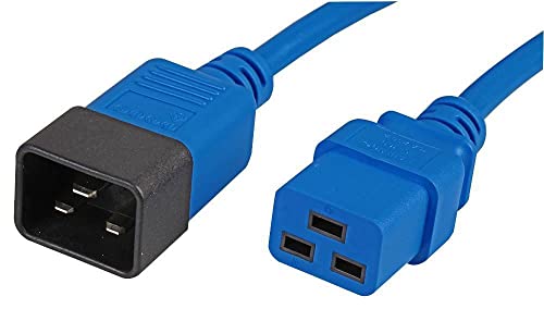 Image of Other eLisa8 - IEC Male C20 to Female C19 Extension Lead, Blue, 3m, 16A, 250V New