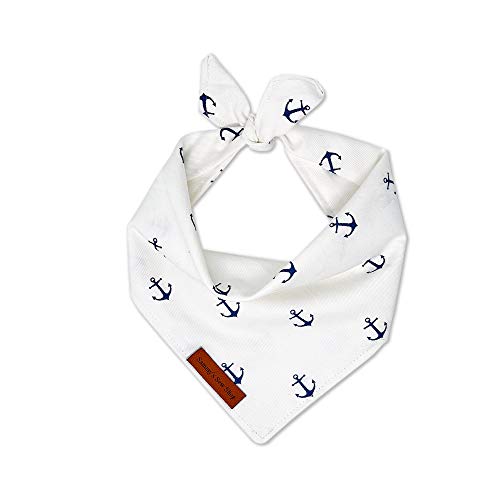 Sammy’s Sew Shop Yacht Club Dog Bandana - White and