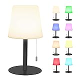 LED Akku Outdoor Tischlampe mit 8 Farben Dimmbar Kabellos Tischleuchte Tragbare Farbwechsel Nachtlicht Lampe für außen garten schlafzimmer camping ostern dekoration