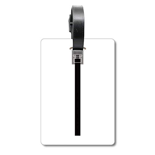 Câble Internet noir avec fiche USB et étiquette de valise croisière