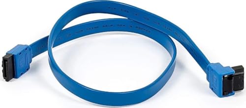 Monoprice SATA III 6.0 Gbps Cable - With Locking Latch, 90-Degree Plug, 1.5 Feet, Blue- Pack of 1