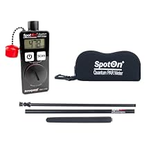 Scientific Grade Quantum PAR Meter Bundle with 30" Extension Wand. Made in The USA. Shows Real-time PPFF photosynthetic Light Levels. DLI Mode Shows Average 24 HR PPFD. SpotOn Par Meters.