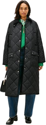 Tommy Hilfiger Abrigo acolchado con bandera para mujer, WW0WW47747, parka color negro (negro), talla XXL, negro (negro), XXL