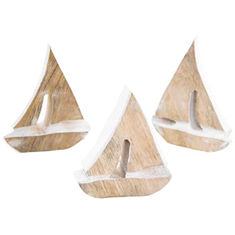 Logbuch-Verlag 3 Barcos veleros decoración pequeños de Madera Cover