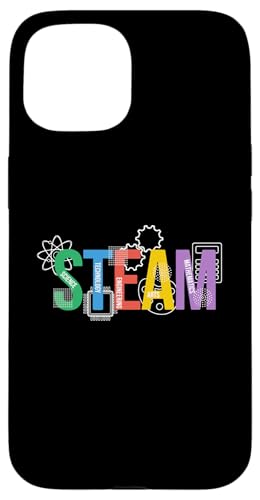 Steam�v���O�����̐搶�Ɛ��k�̂��߂̃J���t���ȃX�`�[�����^�[�B �X�}�z�P�[�X iPhone 15 �p