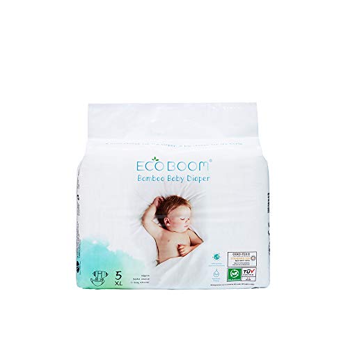 ECO BOOM Pañales desechables bebé de bambú bebé pañales ecológicos pañales suaves naturales para bebé (XL)