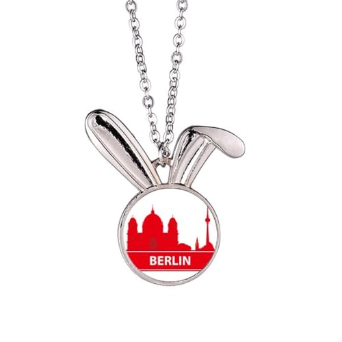 Collier lapin rouge Berlin de haute précision et finition émaillée