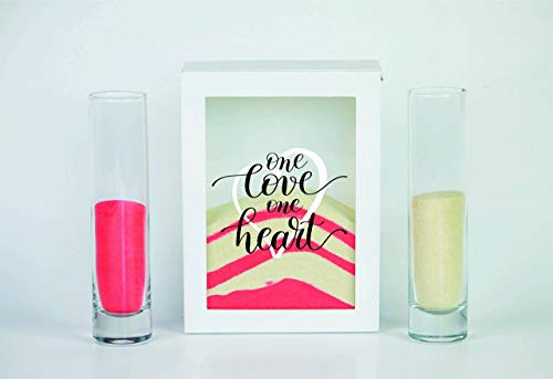 Streamside Shoppe Unity Sand Ceremony Set, One Love One Heart, Shadow Box Wedding