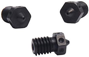 4pcs Hardened Steel Nozzles V6 Nozzle 0.4mm Compatible with V6 Hotend Prusa i3 MK3 MK3S Prusa mini Anycubic Mega 3D Printer Printing PEI PEEK or Carbon Fiber Filament (4x0.4mm)