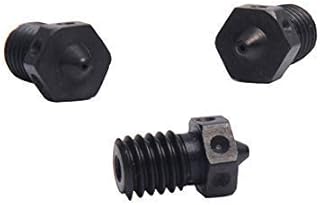 4pcs Hardened Steel Nozzles V6 Nozzle 0.4mm for 1.75mm V6 Hotend Prusa i3 MK3 MK3S Anycubic Mega 3D Printer Printing PEI PEEK or Carbon Fiber Filament use(4x0.4mm)