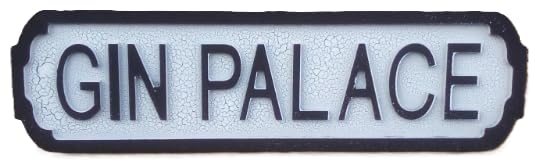"GIN PALACE" retro style sign. A great gift for Christmas or birthday etc. 40 x 11 cm.