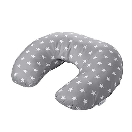 For Your Little One Breast Feeding Nursing Pillow COVER ONLY - Grey with Stars