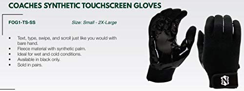 ADAMS USA Neumann Touchscreen Coach / Referee Gloves with Synthetic Palm, 2 X-Large, Black