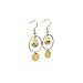 Cairui Design Limonium Real Flower Glass Ball Round Geometry Gold Plated Drop Dangle Earrings for Women Handmade