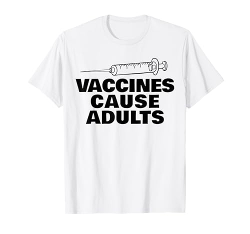 As vacinas causam adultos divertidos Pro-Vacuna Pro Science t-shirt, Branco, S