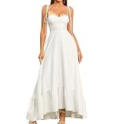 GLNEGE Women's Summer Spaghetti Strap Maxi Dress Casual Sleeveless Smocked Back Ruffle Hem Dresse...