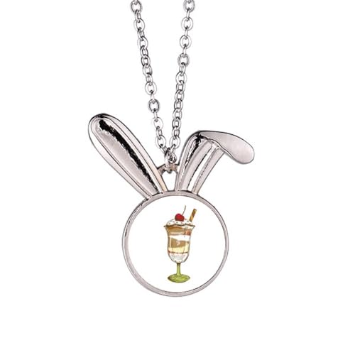 Bijoux lapin collier pendentif animalier en métal argenté pour adolescente