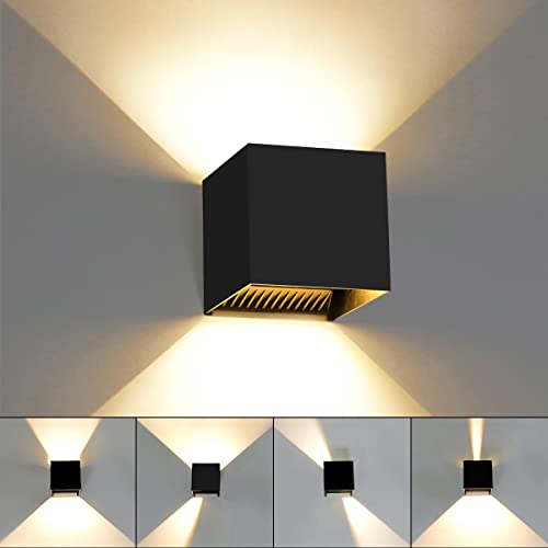 KAWELL Modern Wall Lamp LED Wall Light Up and Down Adjustable Beam Angle Aluminum Wall Wash Light Waterproof IP65 Indoor Outdoor for Bathroom Bedroom Corridor Living Room Stairs Garden