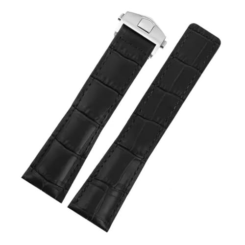 YINGO 20/22/24mm�{�v�E�H�b�`�X�g���b�v�ACARRERA Monaco F1�u���X���b�g�o���h�A�N�Z�T���[�ƌ݊�������(Black-silver,20mm)