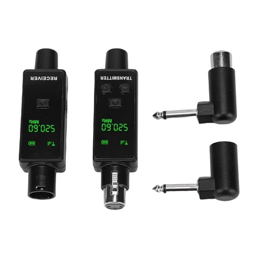 LICAEVEY Sistema de Micrófono Inalámbrico XLR 2.4GHz, Transmisor y Receptor, Batería Recargable para Micrófono Dinámico y de Condensador para Cámara y PA Mixer (1 a 1)