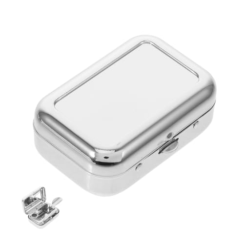 CLISPEED Pocket Ashtray Stainless Steel Mini Portable Outdoor Travel Compact Silver Cigarette Ashtray for Home Office Car Use