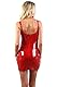 MISS NOIR 20340 Damen Wetlook Vinyl Minikleid S-3XL Sexy Lack Partykleid Clubwear (XL, Rot (20340-RD))