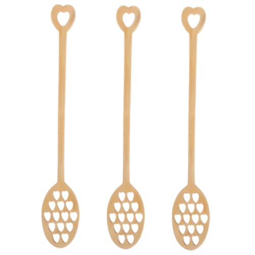 PHENOFICE Cucharas De Madera Mixtas para Miel y Jarabe 3pieza De Madera para Remover y De Miel