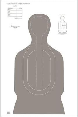 2010 Official US Customs Service Silhouette Target Center Mass Scoring Gray Size: 24 1/2" x 40"