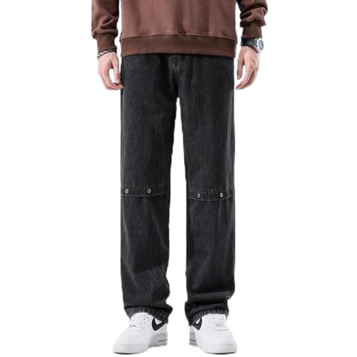 Jeans Pants Trouser Denim Upgraded Straight Leg Men's Spring and Autumn Handsome Versatile Casual Retro Wide