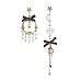 WPBOY Boucles d'oreilles Enamel Moon Star Earth Planet Asymétrique Pendentif Long Pendentif Crochet Pangle Stud Boucles d'oreilles Boucles d'oreilles Portables (Color : A)