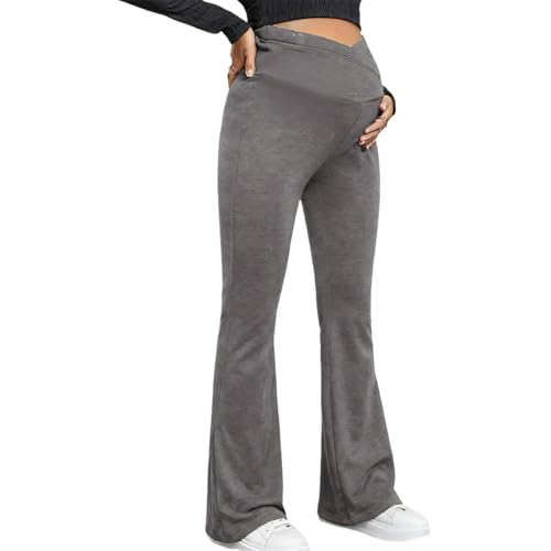 Pantalon de grossesse à jambe large et tissu extensible thermorégulateur