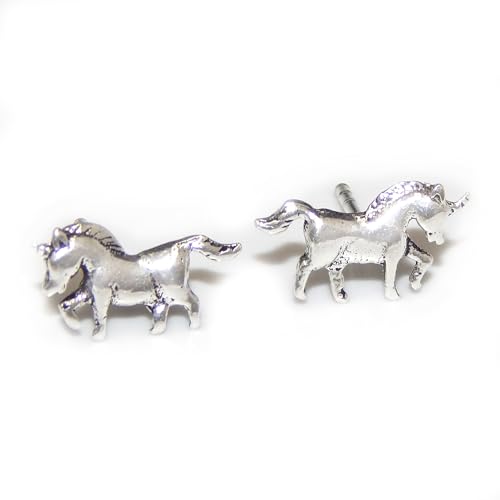 ICYROSE Solid 925 Sterling Silver Antique Finish Unicorn Horse Stud
