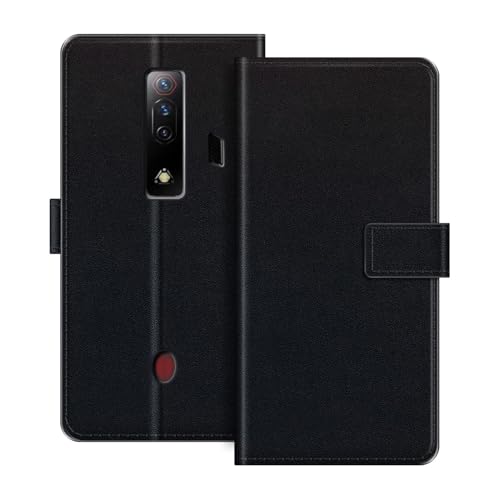 ESACMOT ���U�[�E�H���b�g�P�[�X ZTE Nubia Red Magic 7S �Ƃ̌݊������� �J�[�h�z���_�[���X�^���h�t���蒠�^�P�[�X�A�}�O�l�b�g���J�A�ϏՌ��t�H���I�A�J���t���ȃf�U�C�� (��)